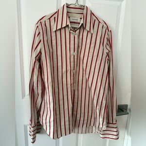 Wales Bonner Red Oversized Striped Shirt Women’s 42